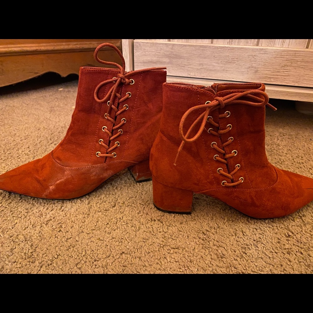 Size 8 Rust Colored Ankle Boots